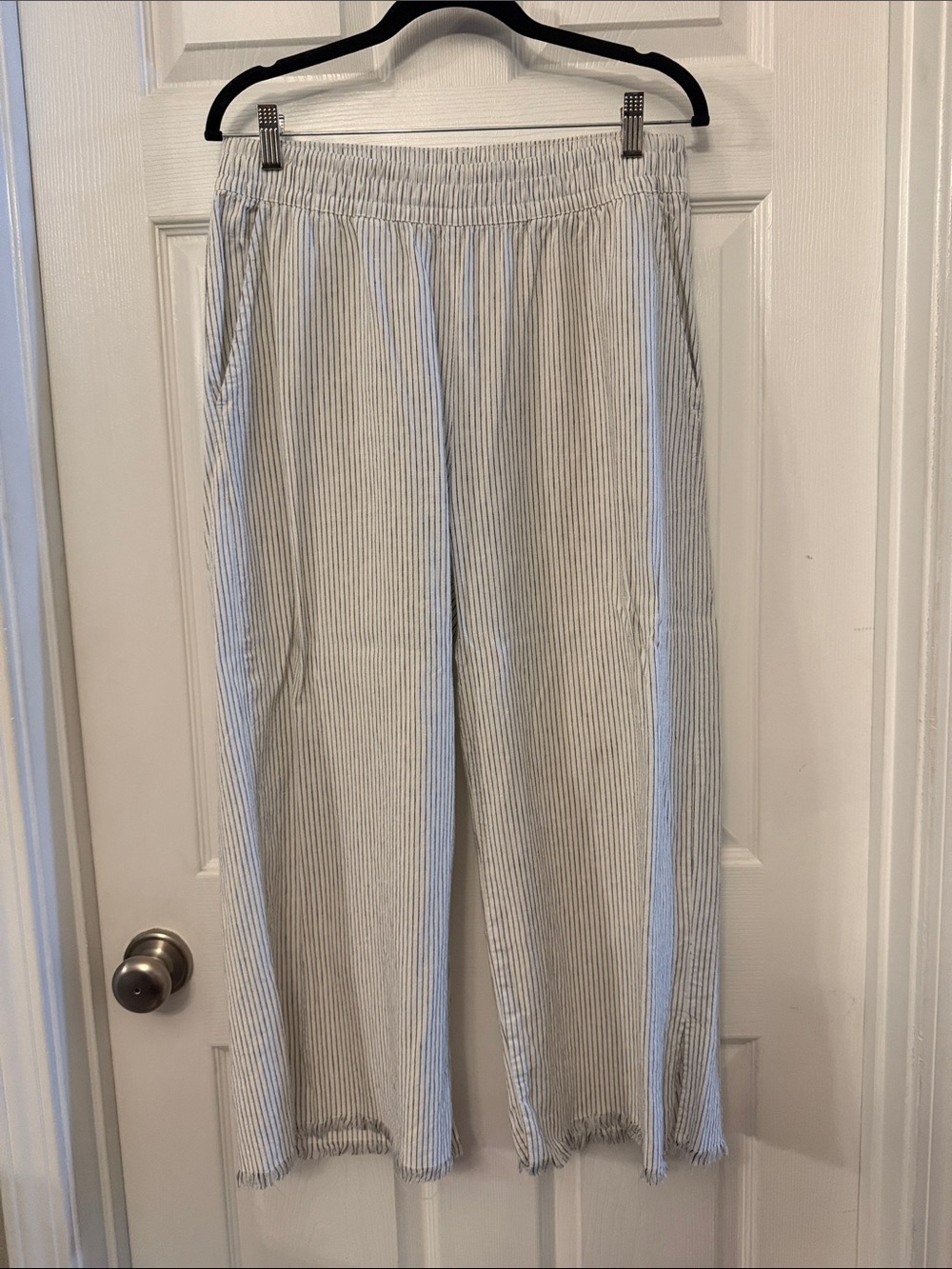 Carve Designs White and Black Striped Capris